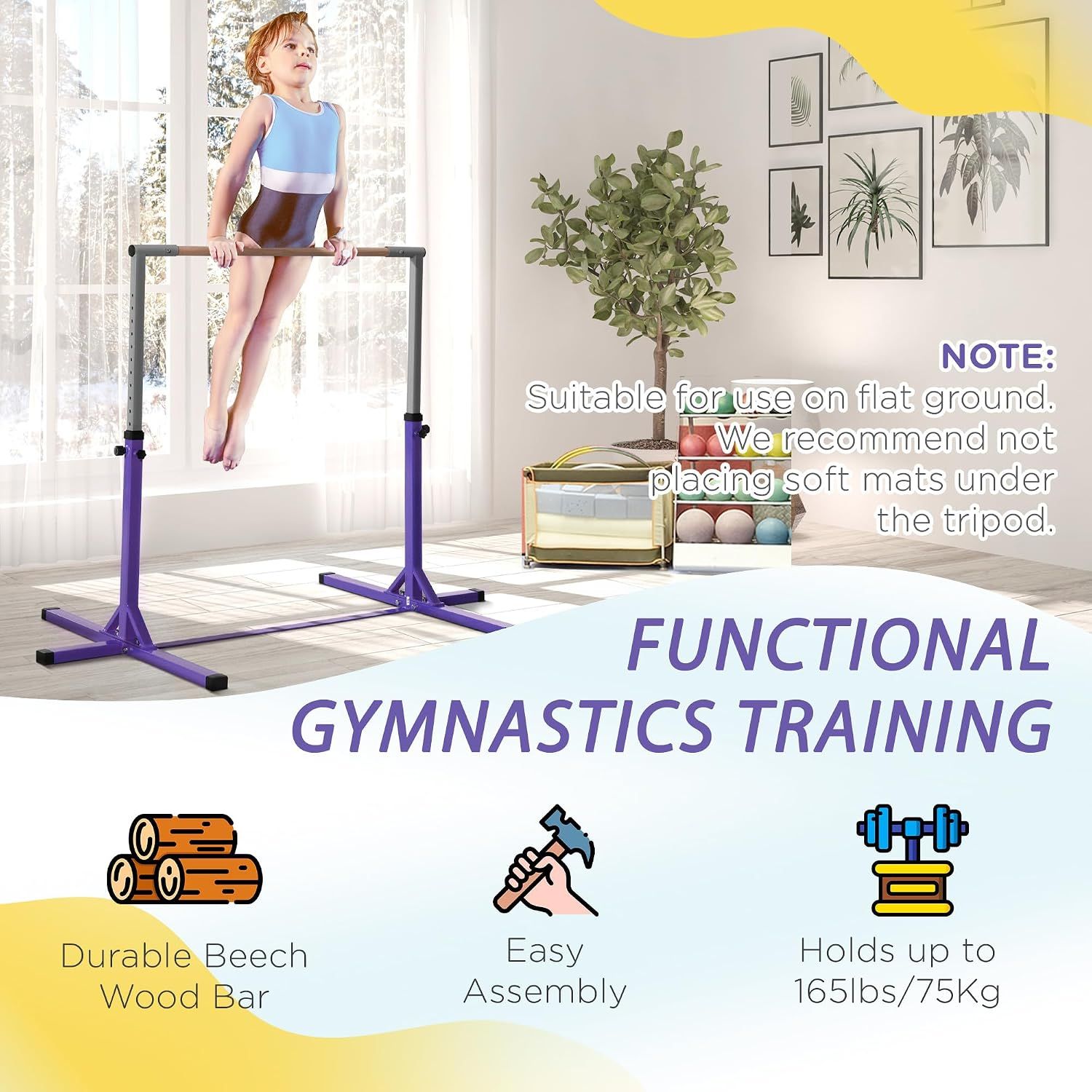 Kids Adjustable Gymnastics Bar