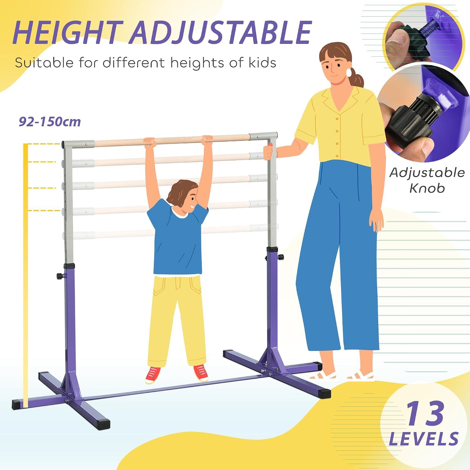 Kids Adjustable Gymnastics Bar