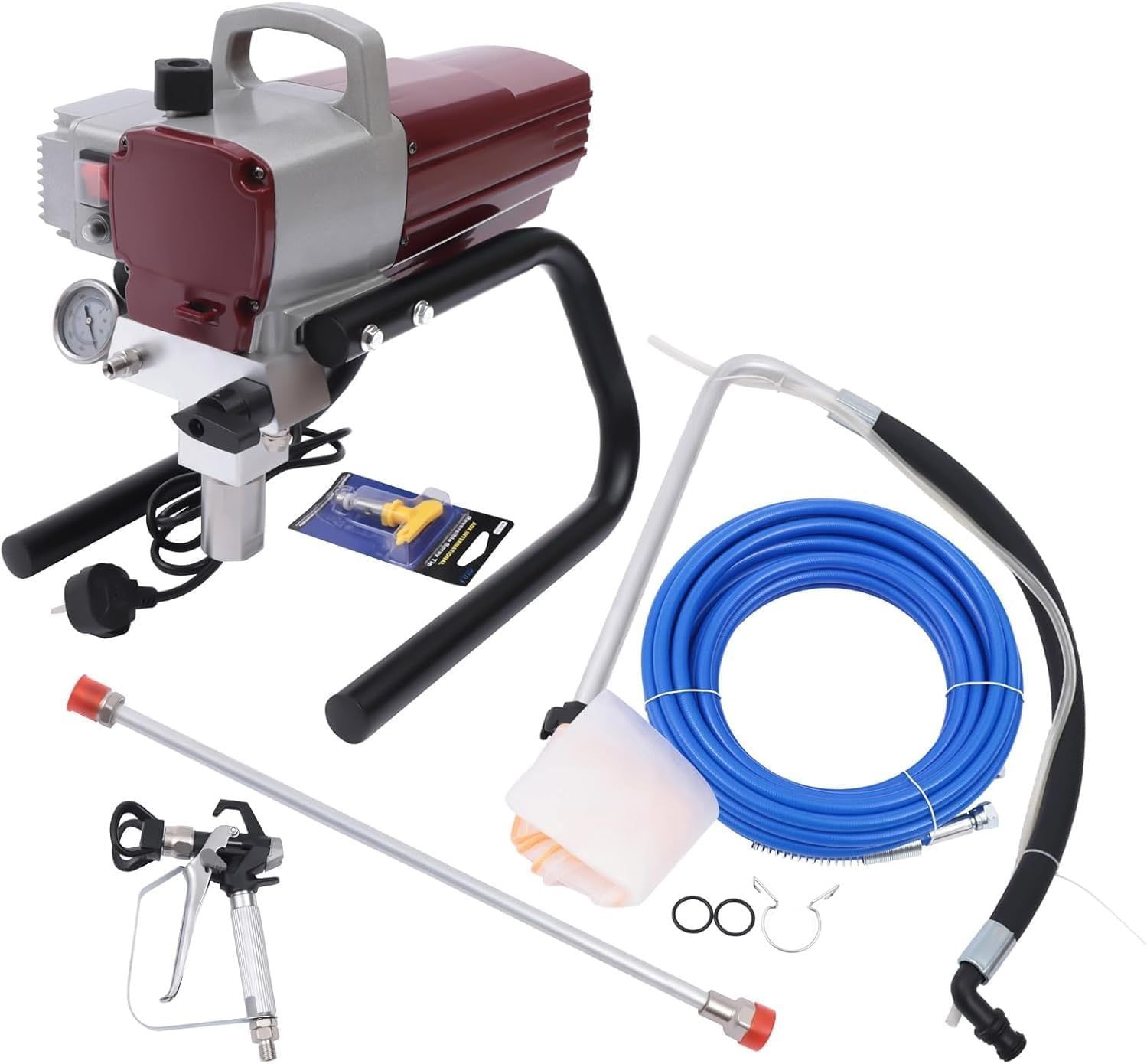 1800W Airless Spray Painting Machine — High Pressure Sprayer with 10m Hose &amp; 50Hz Operation, for Home, Office, Fence, Furniture &amp; Professional Painting