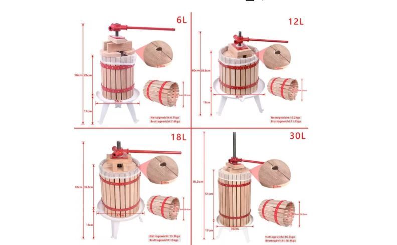 12L Manual Fruit Press Wine Cider Juice Maker