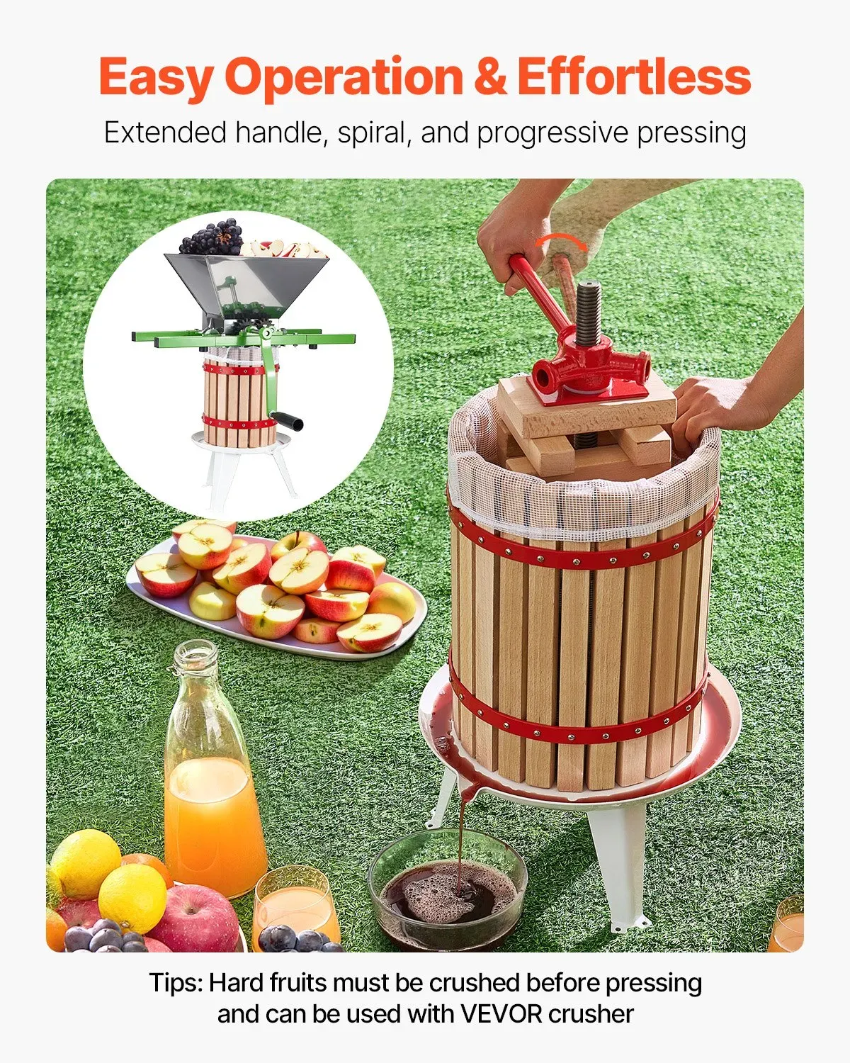 12L Manual Fruit Press Wine Cider Juice Maker