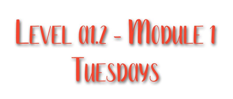LEVEL A1.2 - MODULE 1 - TUESDAYS