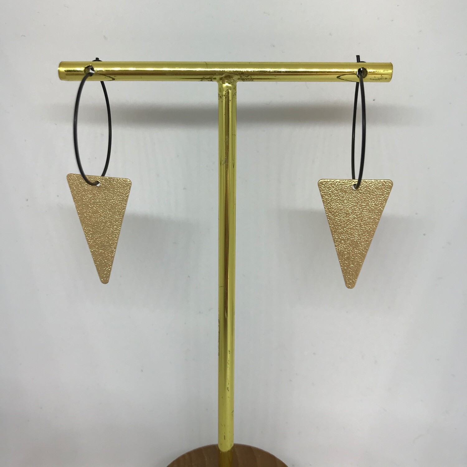 Black Earring with Golden Triangle
