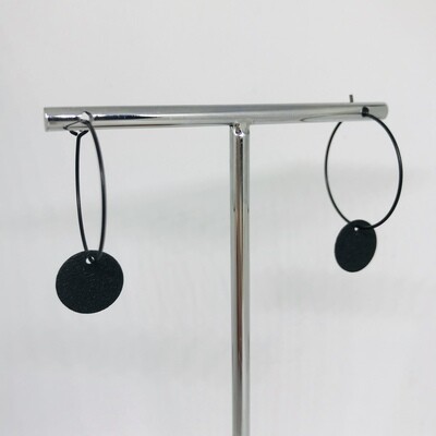 Black Earring with Black Pendant