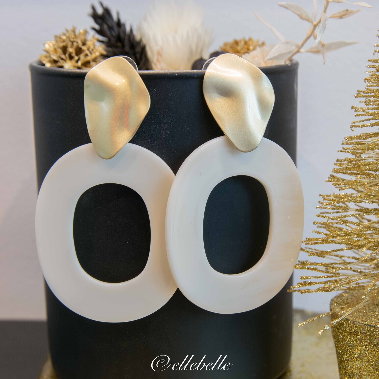 Earring Beige &amp; Gold