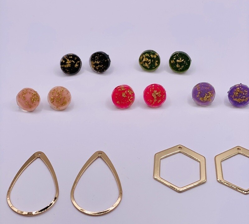 Studs with Golden Confetti