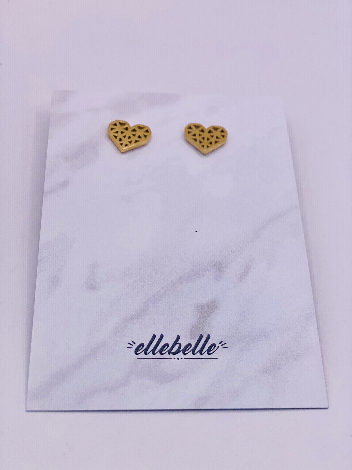 Earstuds &#39;Mosaic Heart&#39;, Kleur: Gold