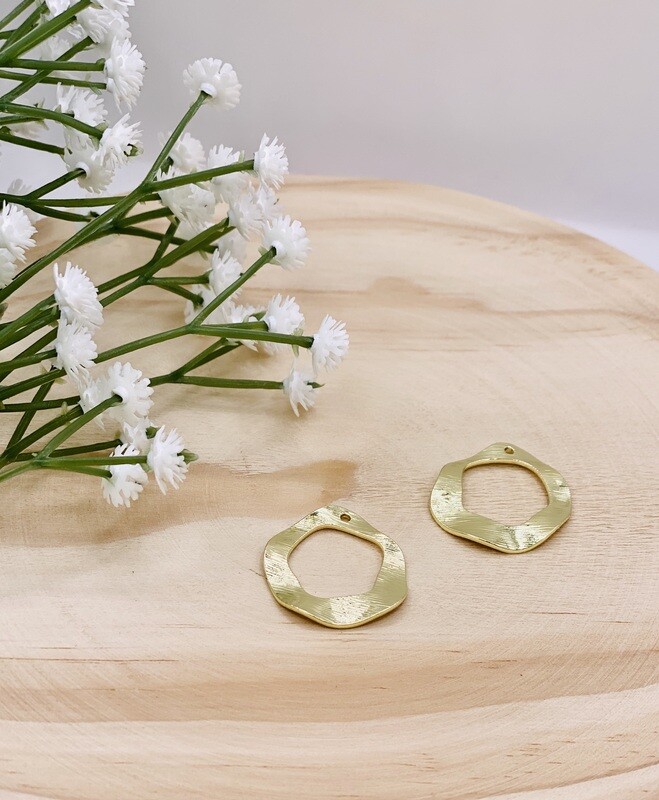 Pendant Brushed Circle Gold