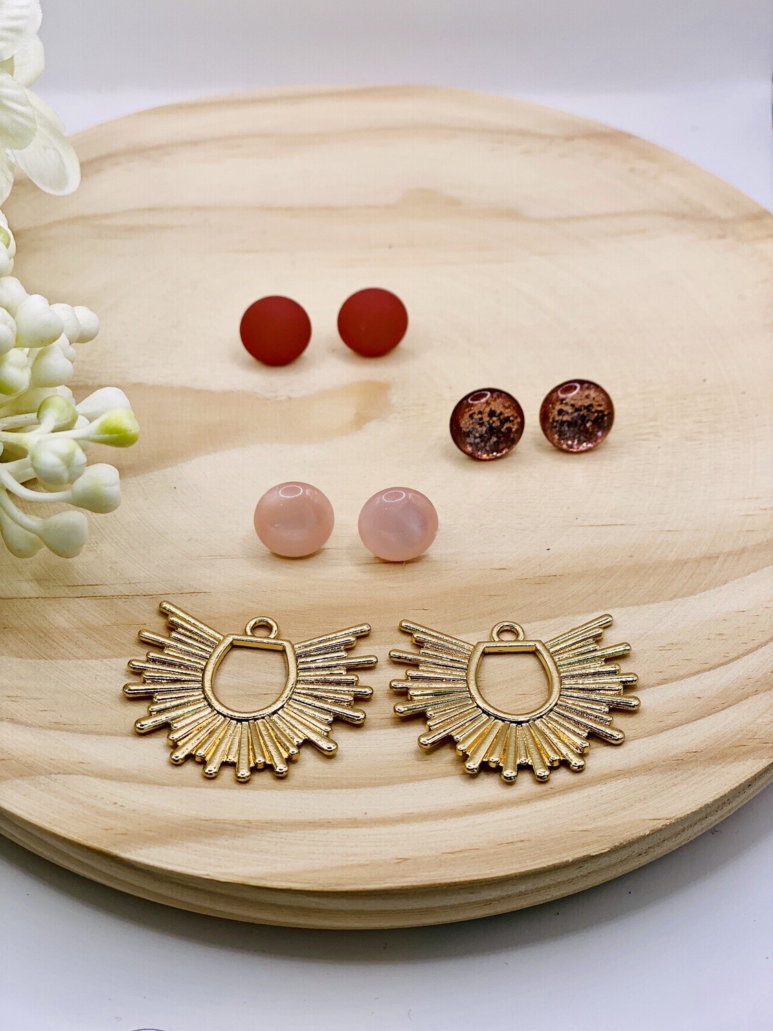 Gift box Les Roselles (Earstuds &amp; Pendant), Pendant: Summer Vibe Gold