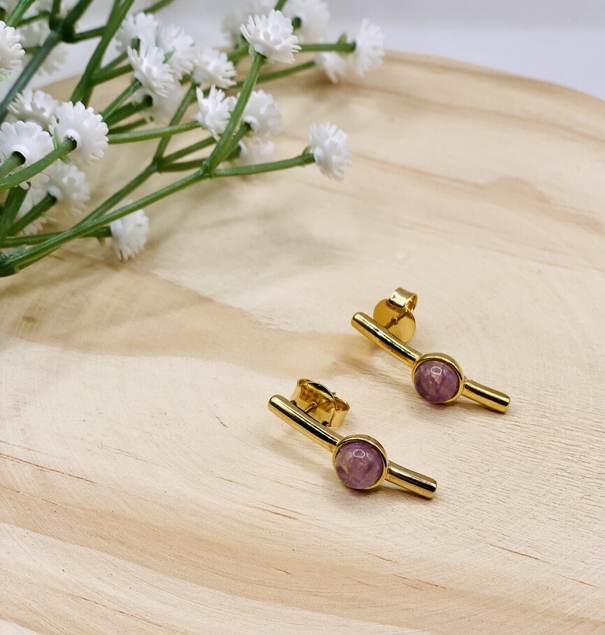 Amethyst Stick Earring