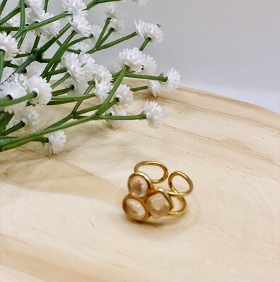 Rose Quartz Double Band Ring