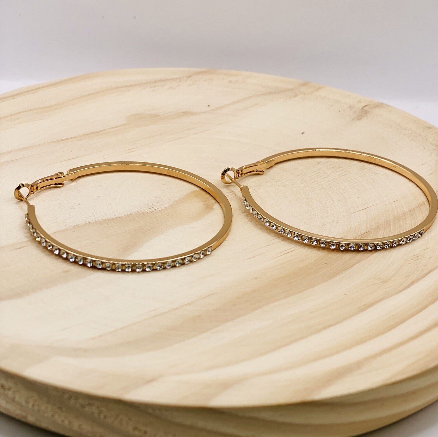 Earring Glitter Hoop, Colour: Rose Gold