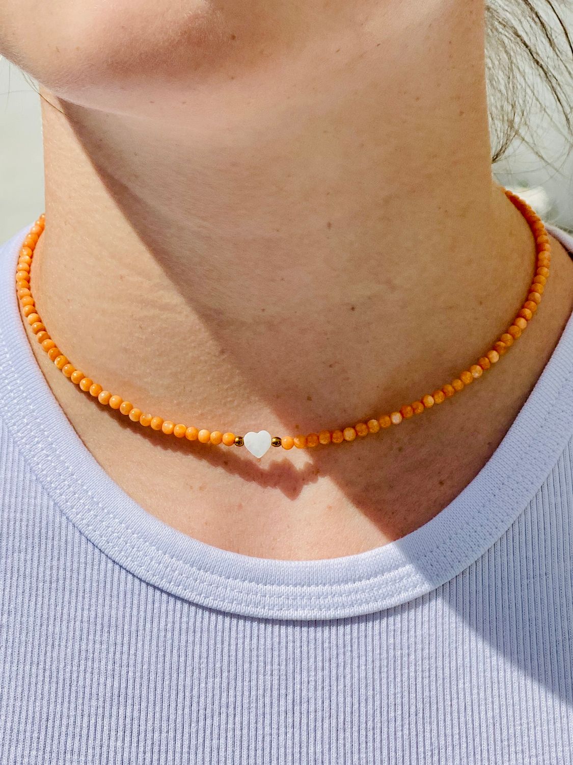 Summer Necklace Heart, Colour: Orange