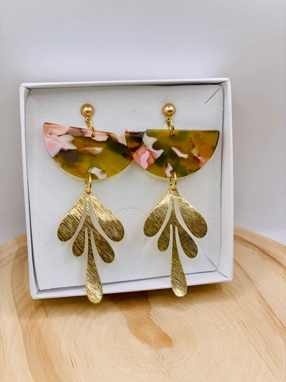 Statement Earring Sunny Sara, Colour: Pink-Green-Yellow
