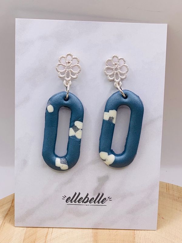 Metallic Jeans Earrings Ellips