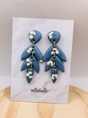 Metallic Jeans Earring Leaf