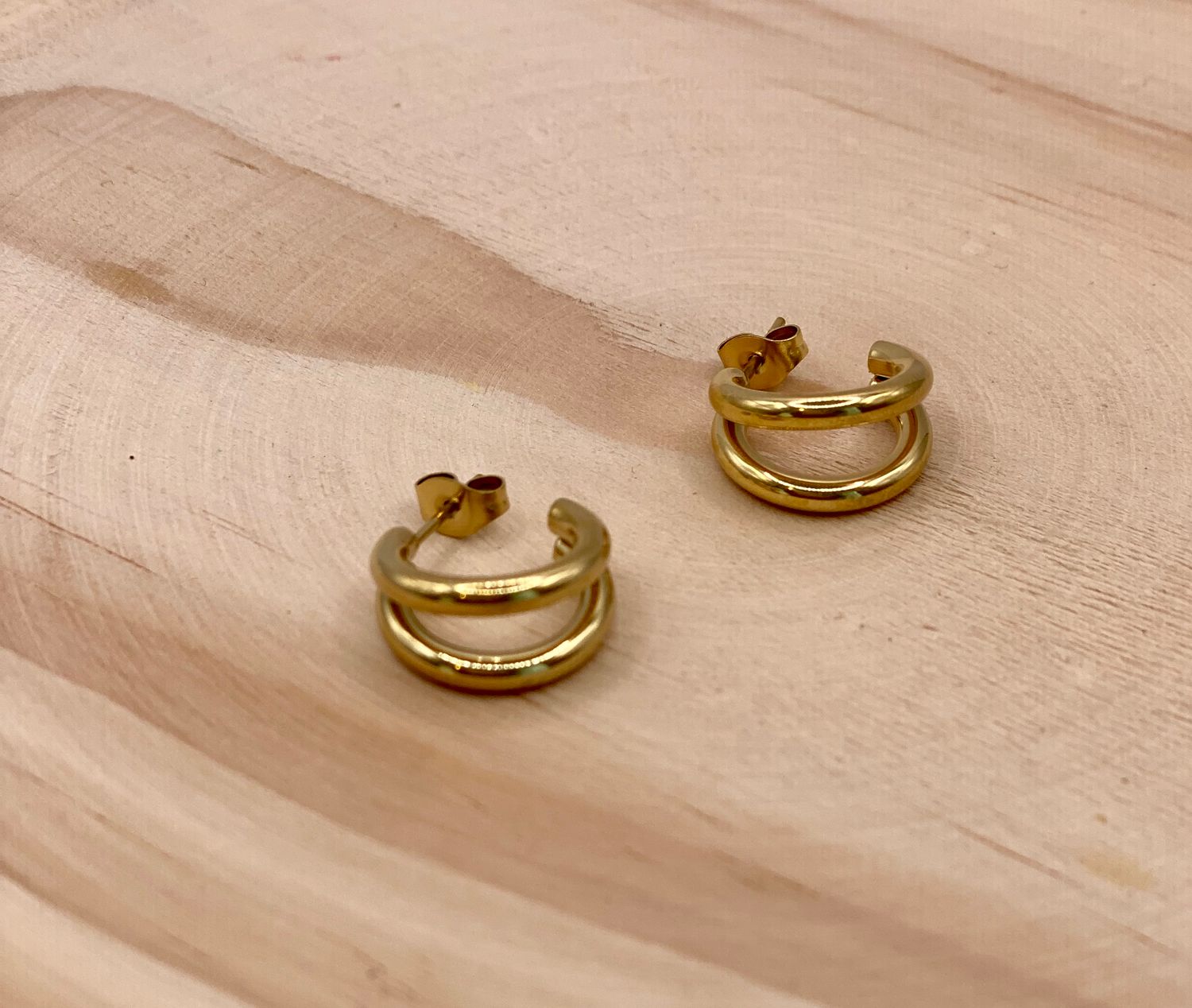 Earring Double Hoop, Colour: Gold