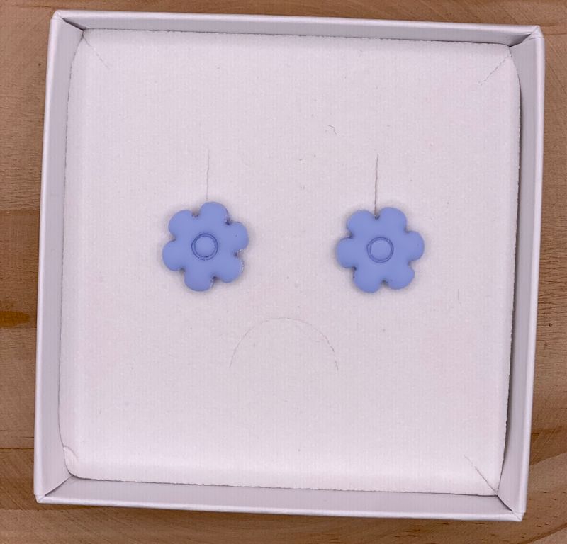 Earstuds Flower Pastel Blue