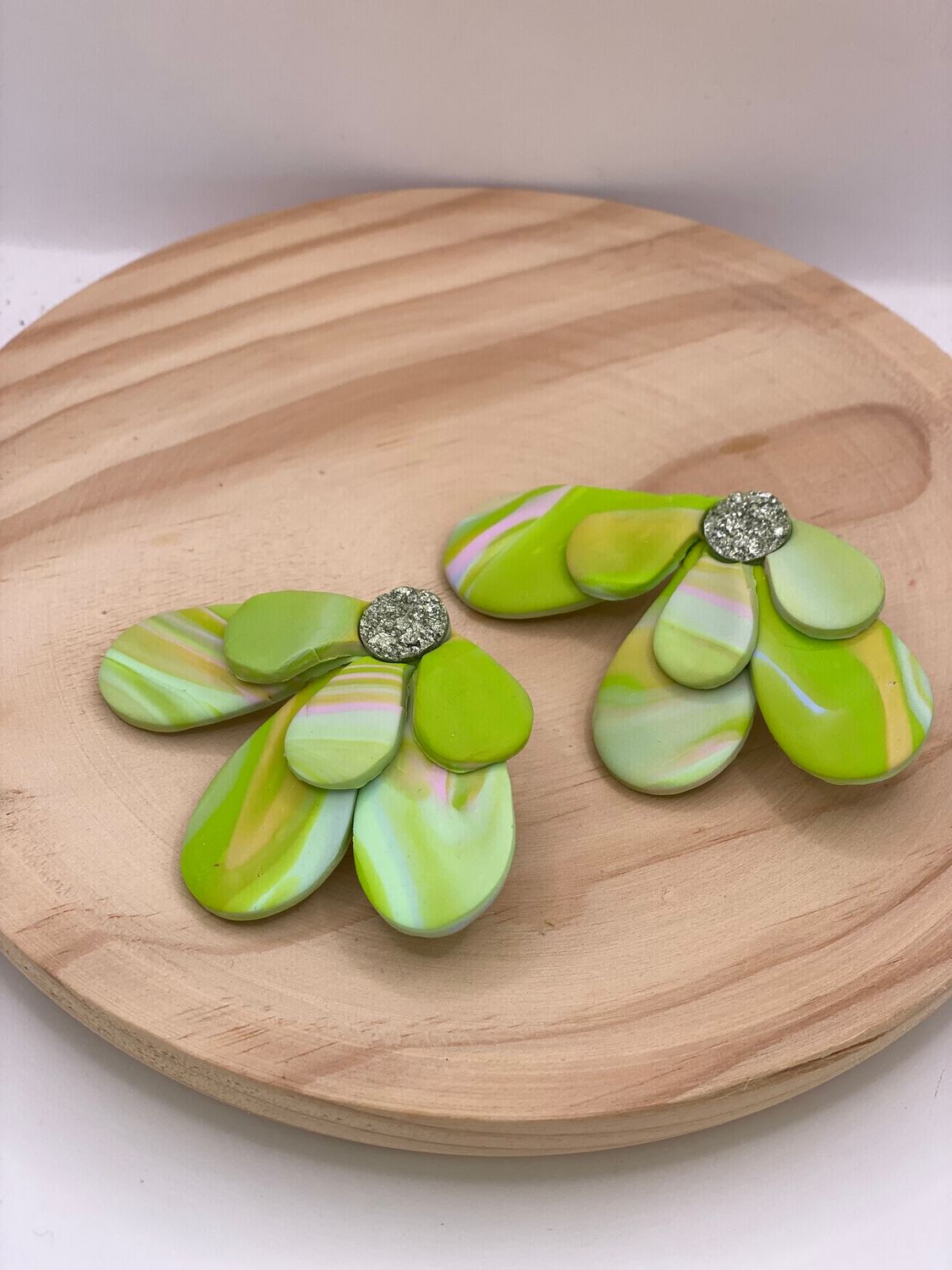 Bold Blossom Statement earrings - Lime Petal edition
