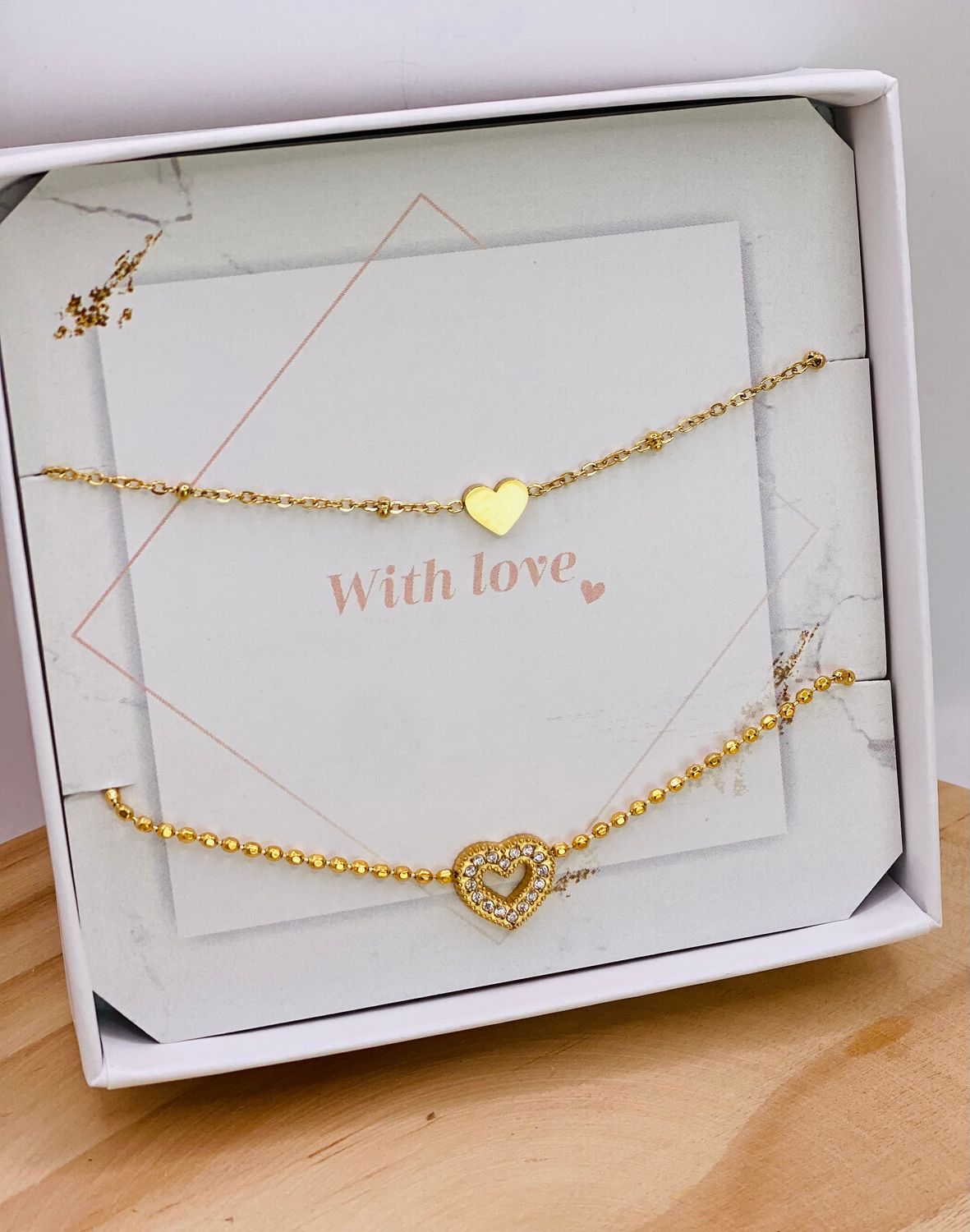 Gift Box &#39;With love&#39; Gold &amp; Strass