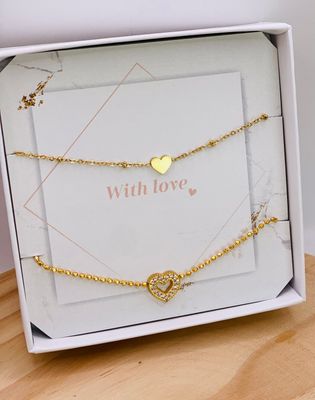 Gift Box &#39;With love&#39; Gold &amp; Strass