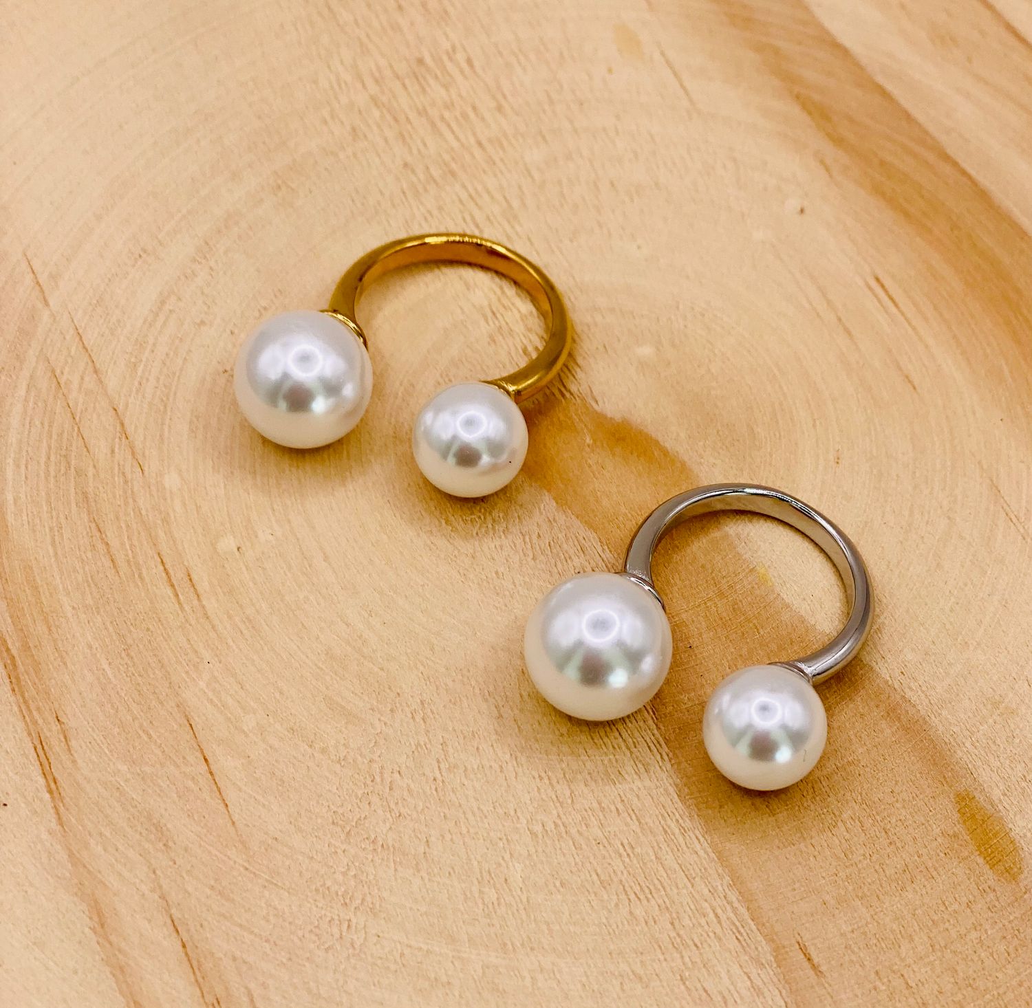 Ring Double Pearl