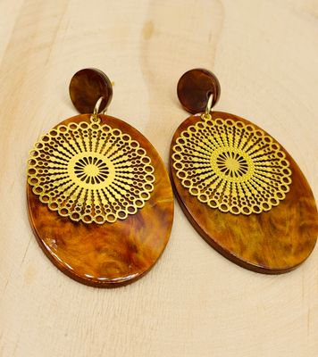 Amber Sun Statement Earrings