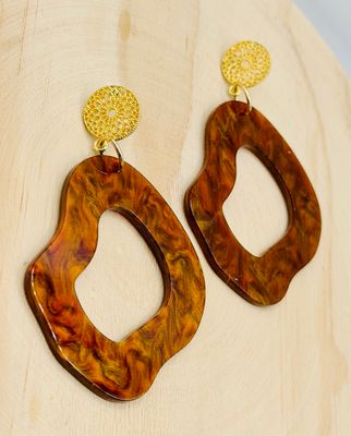 Amber Flow Statement Earrings