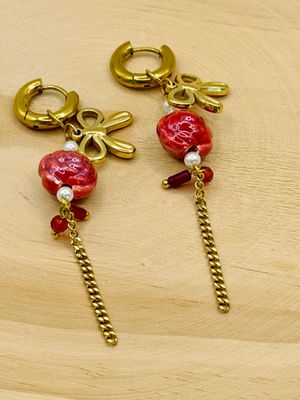 Scarlet Bow Earrings