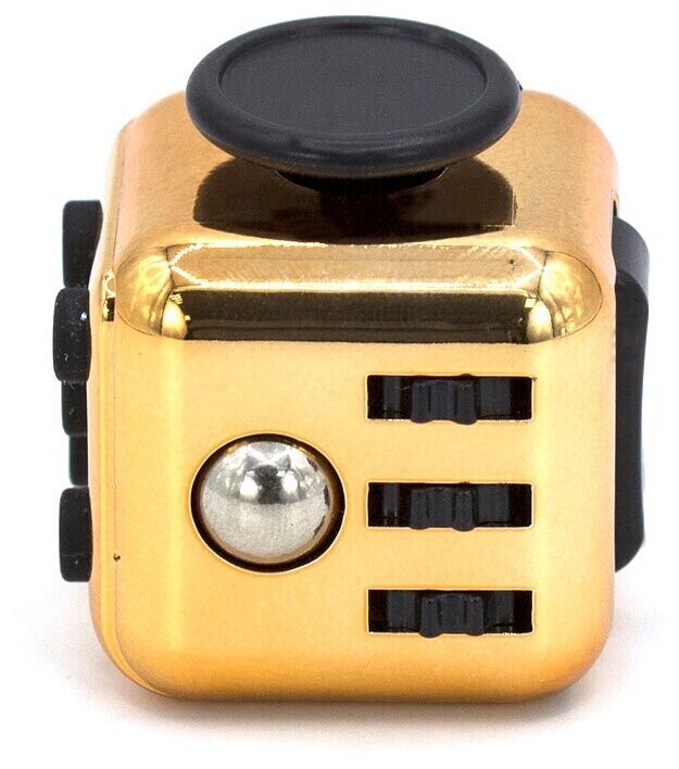 Антистресс куб / Fidget Cube / Фиджет куб / Кубик антистресс с кнопками золотой