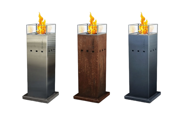 FUEGO Medio Design Gasfackel, das Highlight für Terrasse &amp; Garten