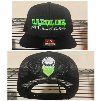 Black/Neon Green letters Trucker hat
