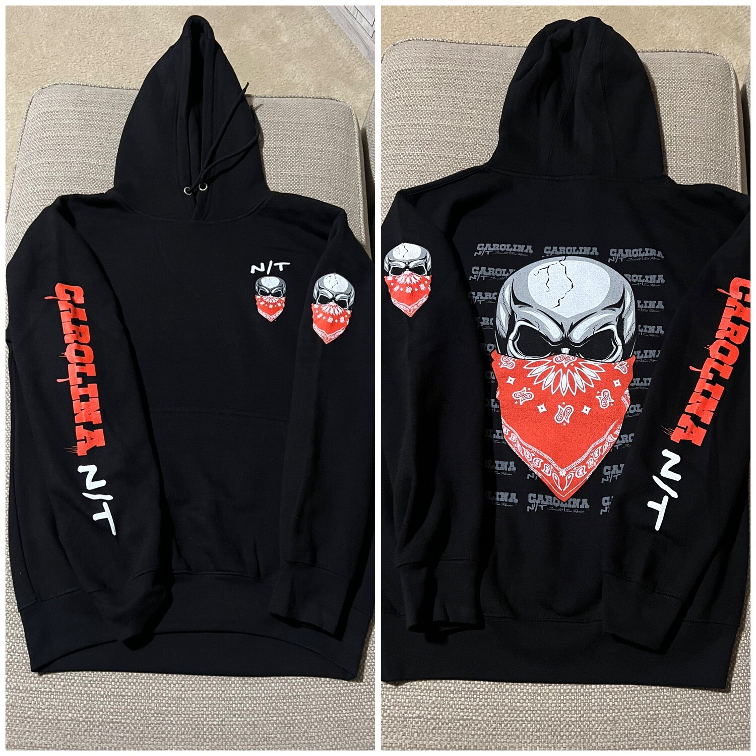 Big Skull Red /Black hoodie