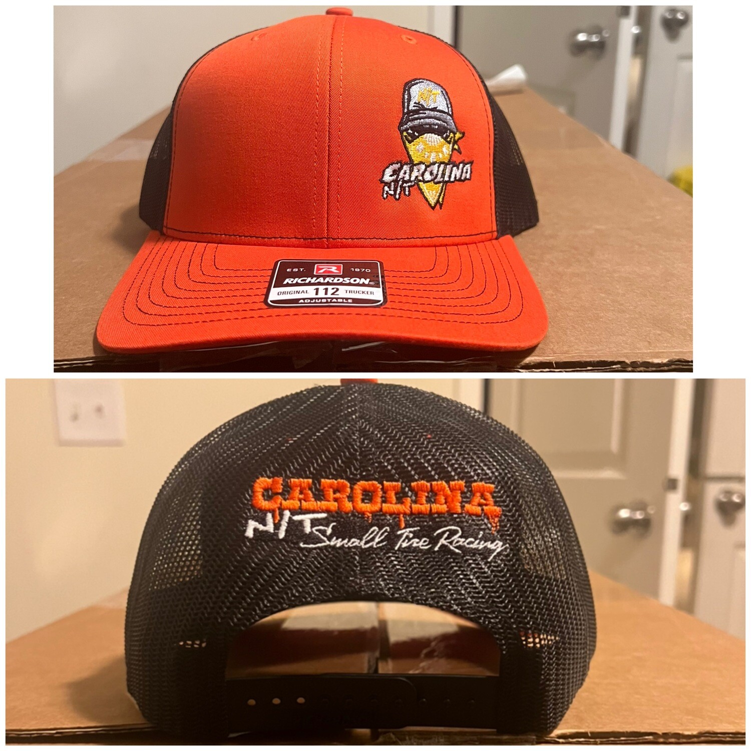 Orange/Black Ball cap bandit Trucker hat