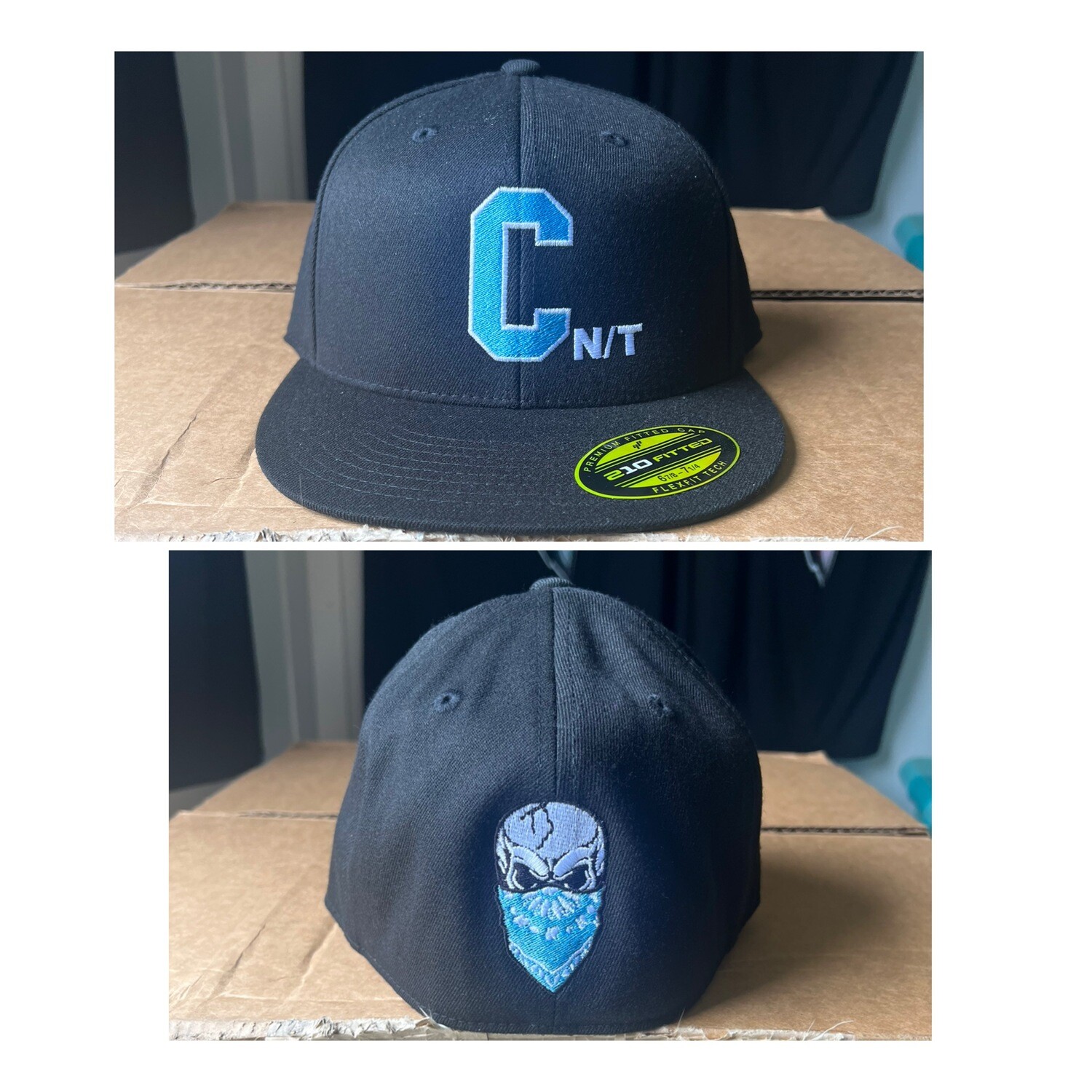 Black /Carolina Blue Big C Flex Fit hat