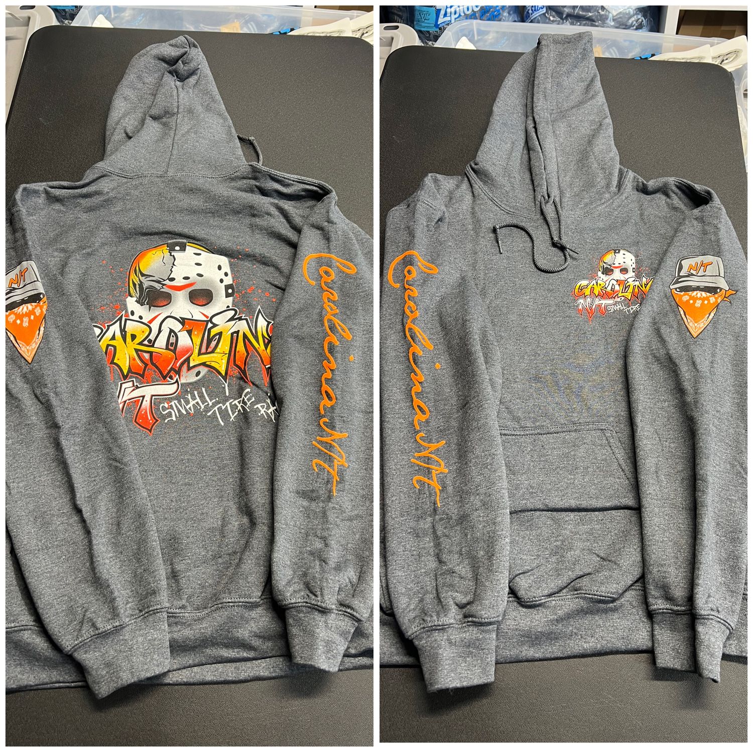 Jason Mask / Dark Heather Grey hoodie