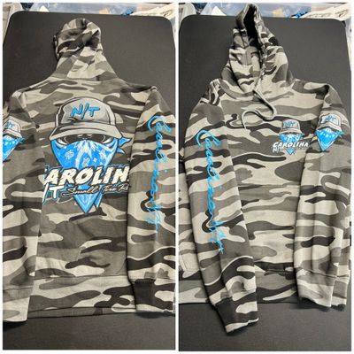 Grey Camo /Carolina Blue logo hoodie