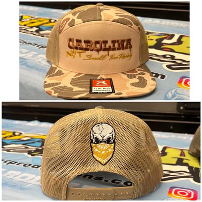 Camo/sand color 7 panel hat