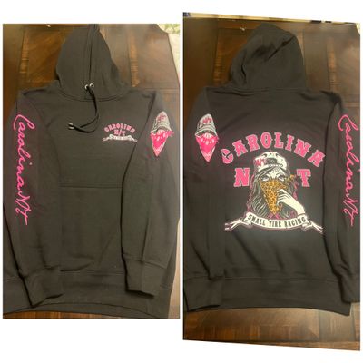 Lady Bandit pink/blk hoodie with cheetah print