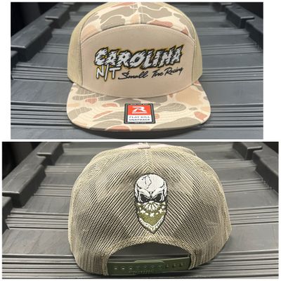 Camo 7 panel hat with New style CNT letters