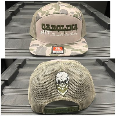 Camo 7 panel hat with CNT OG letters