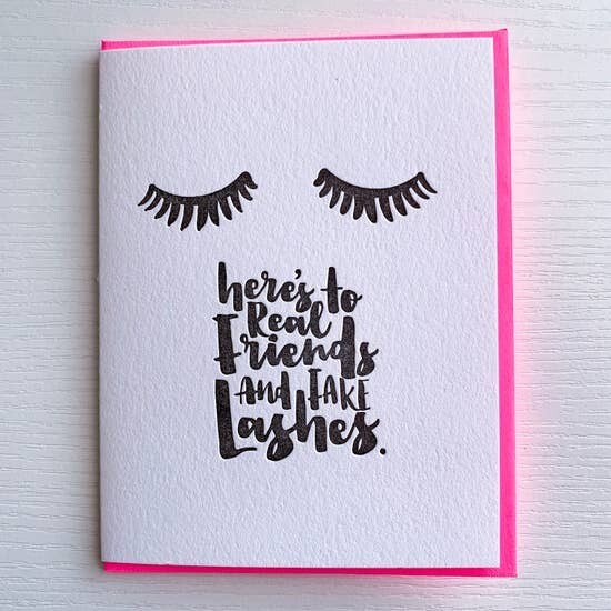 REAL FRIENDS FAKE LASHES CARD
