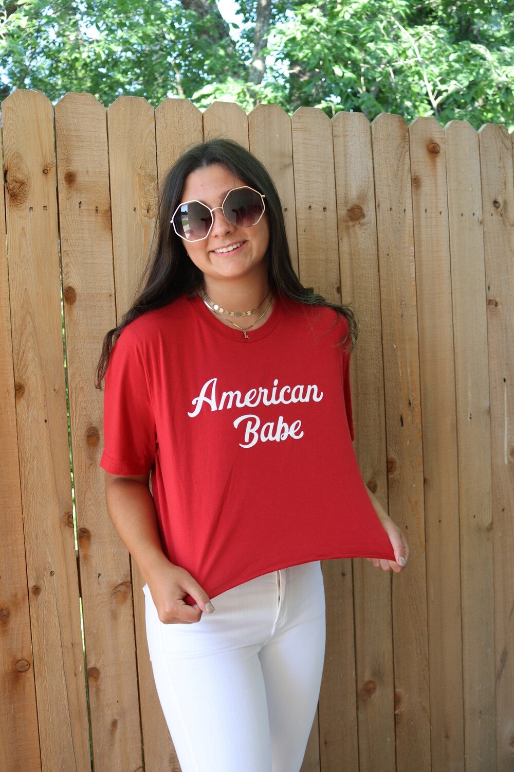 American Babe Tee-Red