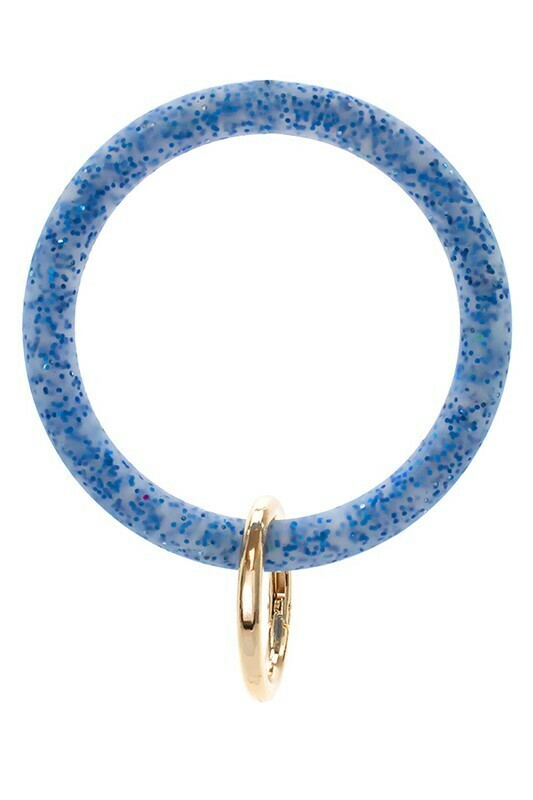 Silicone Glitter Keychain-Blue