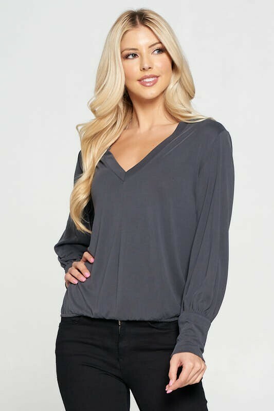 Veazy Top-Charcoal