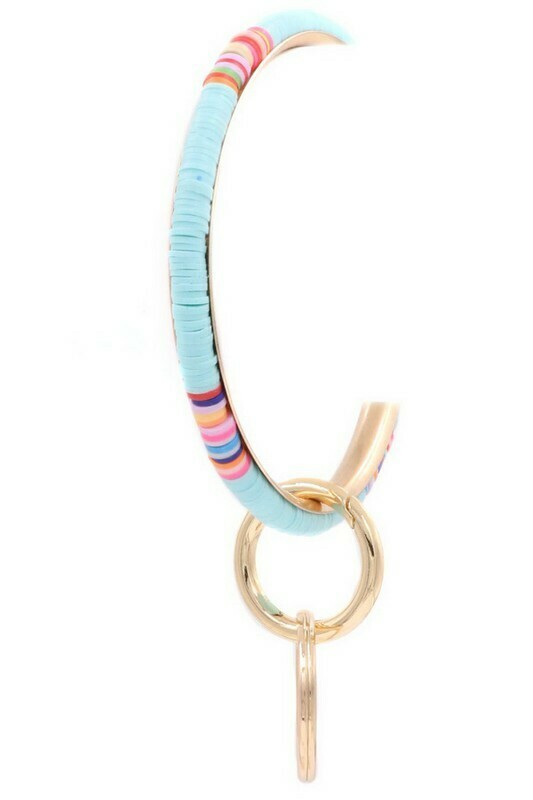 Beaded Bracelet Keychain-Turq