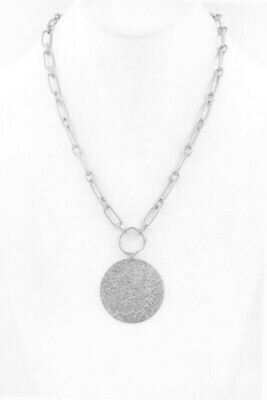 Silver Disk Chain Necklace