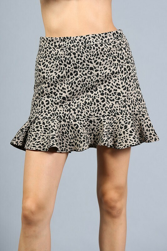 Leopard Ruffle Skirt