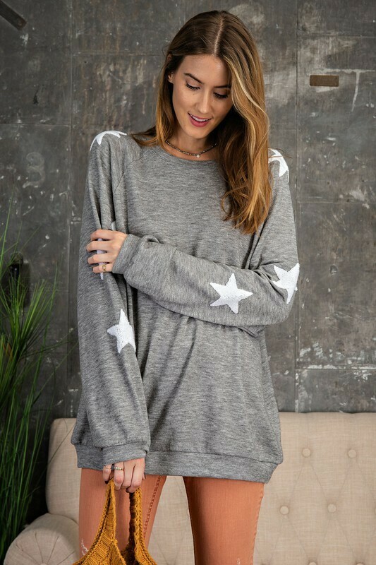 Starry Eyes Pullover-Gry