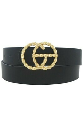 Double G Twist Belt-Blk
